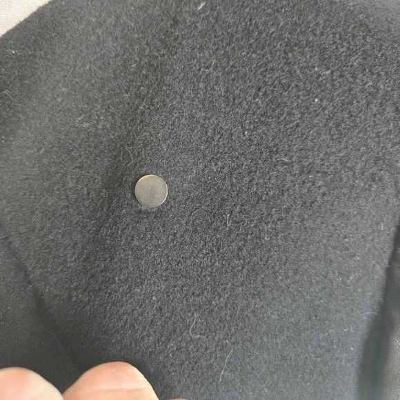 Vince black leather wool minimalist coat jacket - Picture 13 of 15